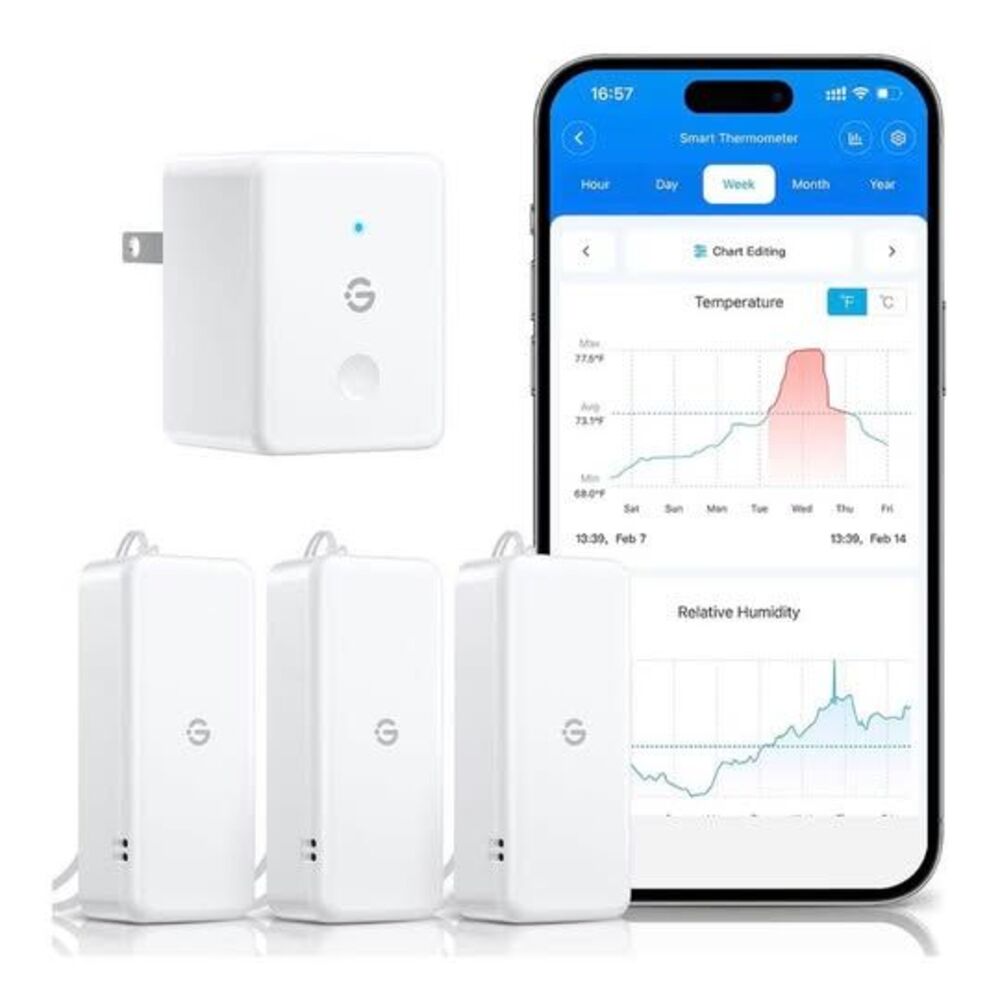 Govee Smart Thermo-Hygrometer with Gateway and 3 Sensors